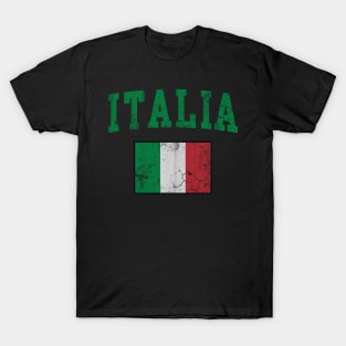 Vintage Italia Flag Italy Italian Italiano T-Shirt